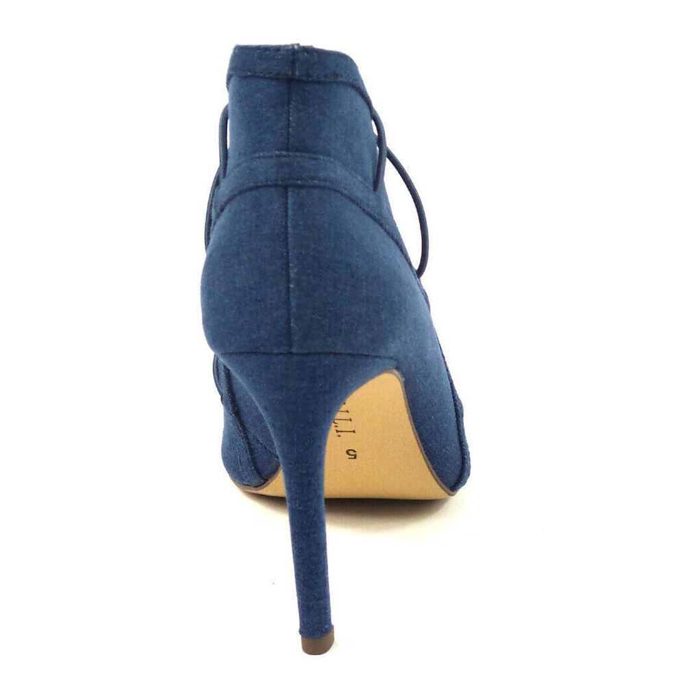 G.I.L.I. Peep Toe Bungee Front Booties Kaarina Medium Denim - Medium - Picture 5 of 7